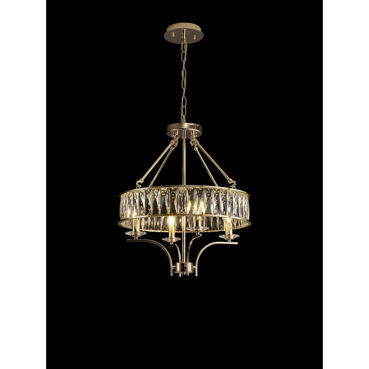 Diyas IL31824 Vivienne Pendant/Semi Ceiling 4 Light E14 French Gold/Crystal