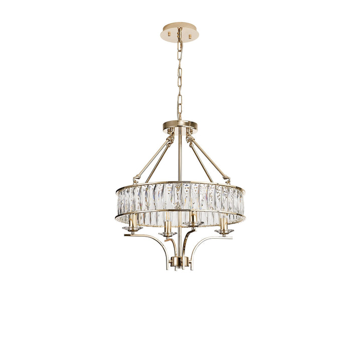 Diyas IL31824 Vivienne Pendant/Semi Ceiling 4 Light E14 French Gold/Crystal