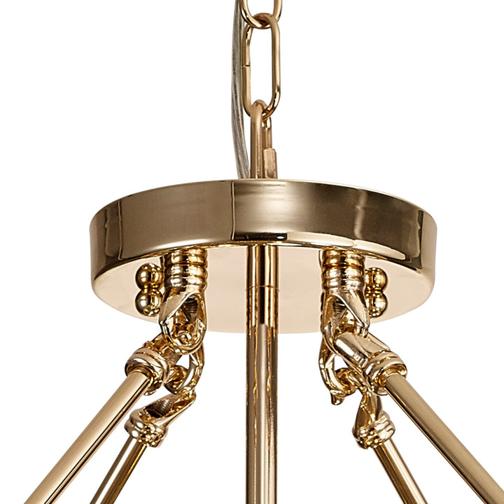 Diyas IL31824 Vivienne Pendant/Semi Ceiling 4 Light E14 French Gold/Crystal