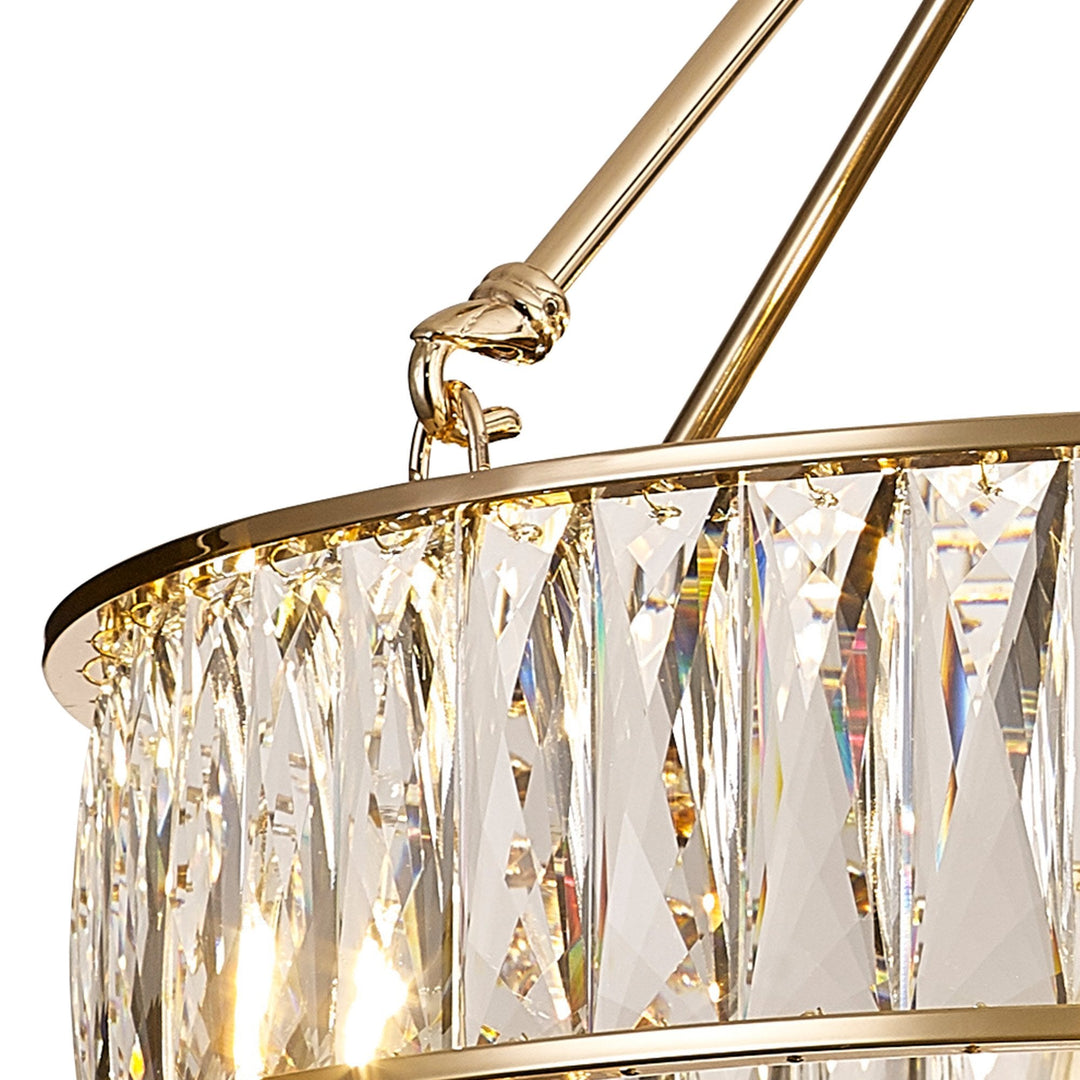 Diyas IL31824 Vivienne Pendant/Semi Ceiling 4 Light E14 French Gold/Crystal