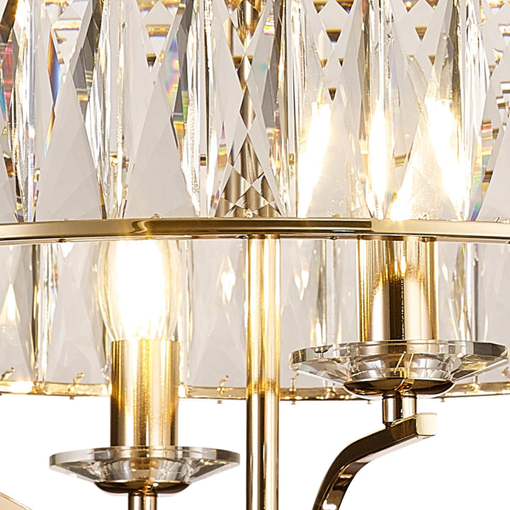 Diyas IL31824 Vivienne Pendant/Semi Ceiling 4 Light E14 French Gold/Crystal