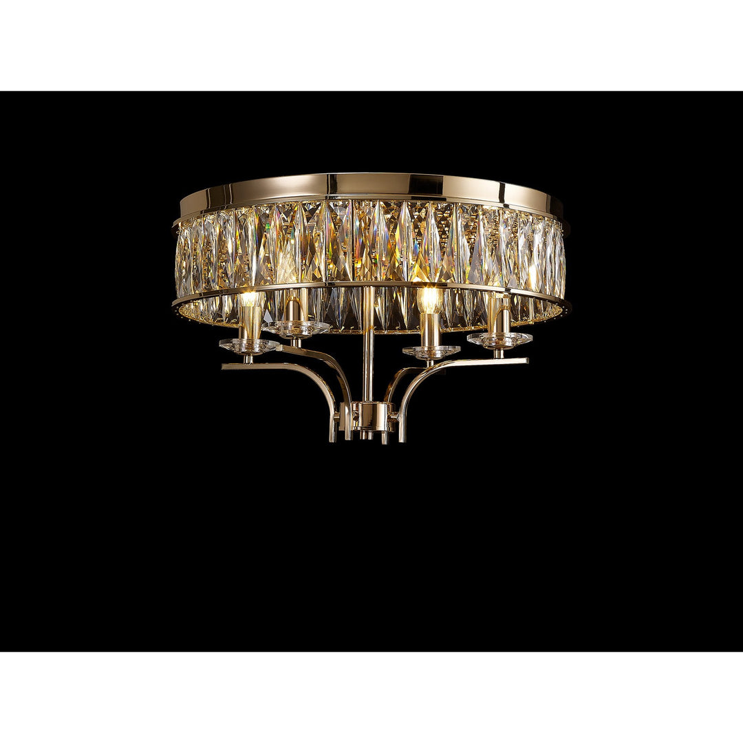 Diyas IL31832 Vivienne Ceiling 4 Light E14 French Gold/Crystal