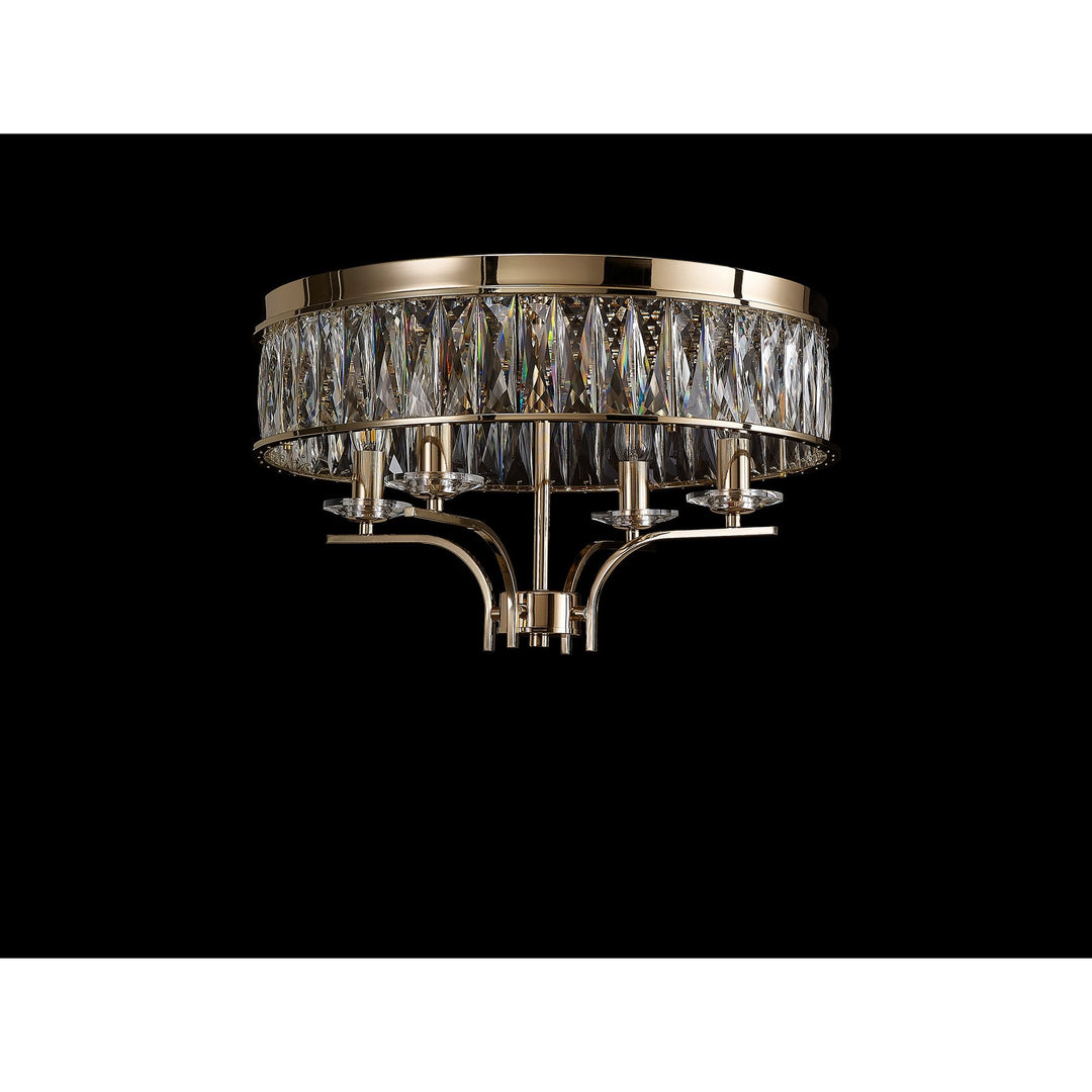 Diyas IL31832 Vivienne Ceiling 4 Light E14 French Gold/Crystal