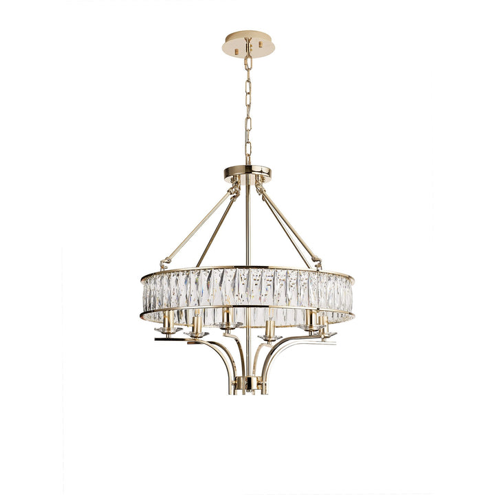 Diyas IL31825 Vivienne Pendant/Semi Ceiling 6 Light E14 French Gold/Crystal