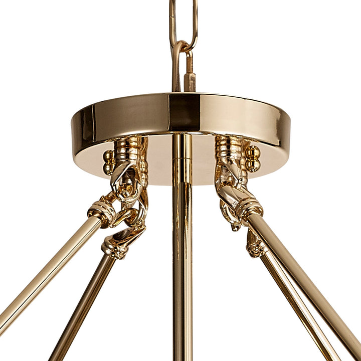 Diyas IL31825 Vivienne Pendant/Semi Ceiling 6 Light E14 French Gold/Crystal