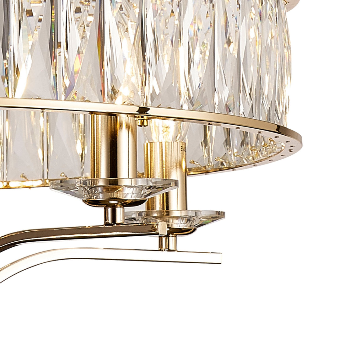 Diyas IL31825 Vivienne Pendant/Semi Ceiling 6 Light E14 French Gold/Crystal