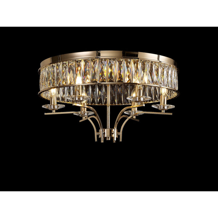 Diyas IL31833 Vivienne Ceiling 6 Light E14 French Gold/Crystal