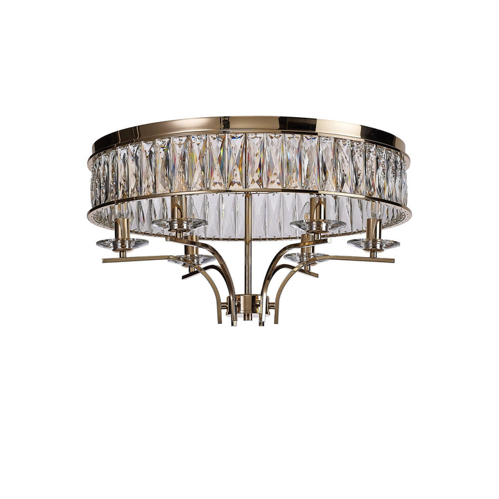 Diyas IL31833 Vivienne Ceiling 6 Light E14 French Gold/Crystal