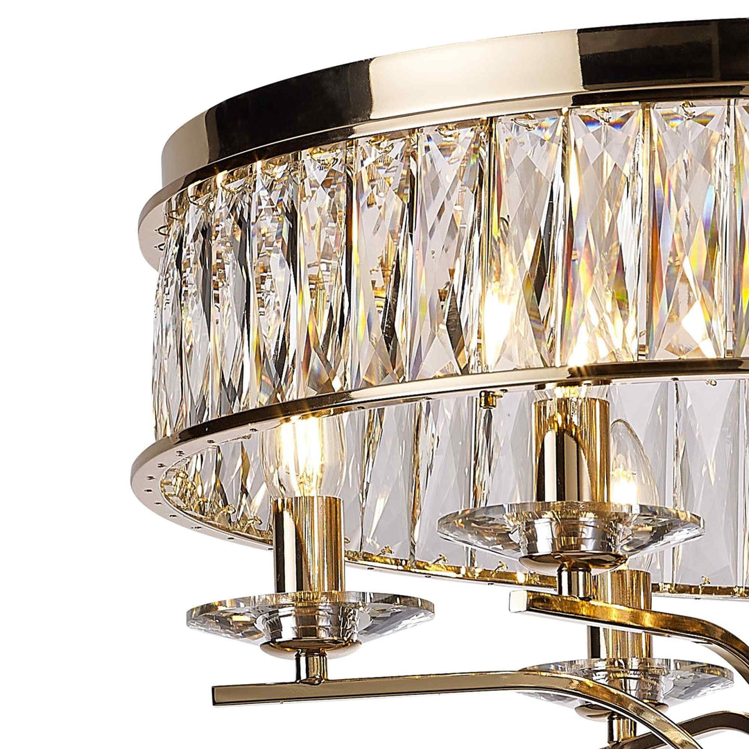 Diyas IL31833 Vivienne Ceiling 6 Light E14 French Gold/Crystal