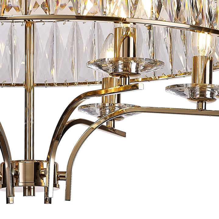 Diyas IL31833 Vivienne Ceiling 6 Light E14 French Gold/Crystal