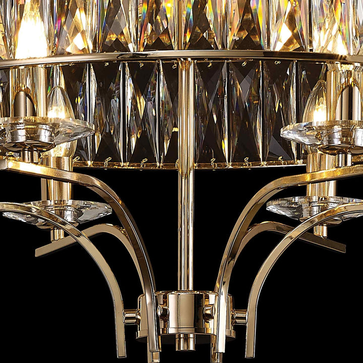 Diyas IL31833 Vivienne Ceiling 6 Light E14 French Gold/Crystal