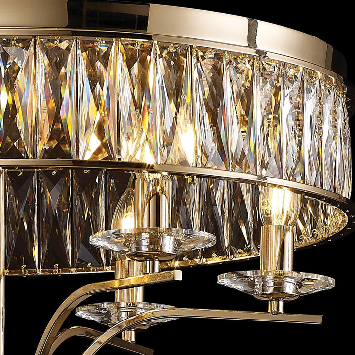 Diyas IL31833 Vivienne Ceiling 6 Light E14 French Gold/Crystal