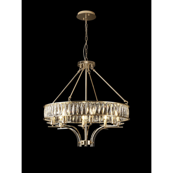 Diyas IL31826 Vivienne Pendant/Semi Ceiling 8 Light E14 French Gold/Crystal