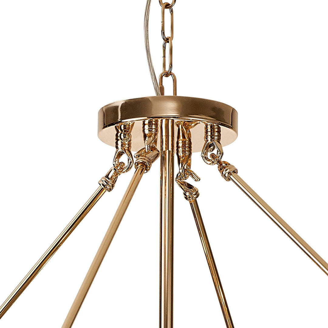 Diyas IL31826 Vivienne Pendant/Semi Ceiling 8 Light E14 French Gold/Crystal