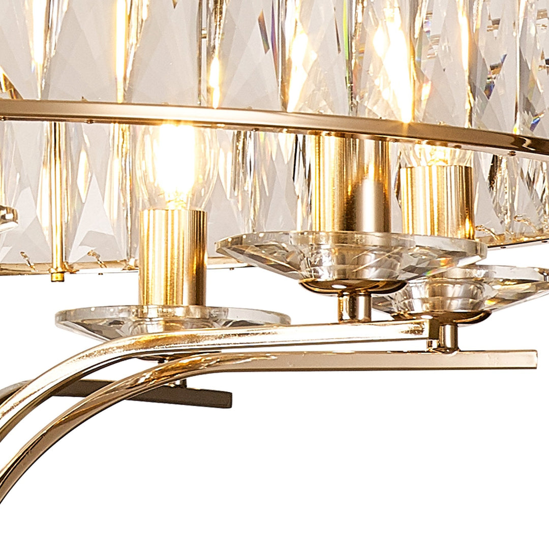 Diyas IL31826 Vivienne Pendant/Semi Ceiling 8 Light E14 French Gold/Crystal