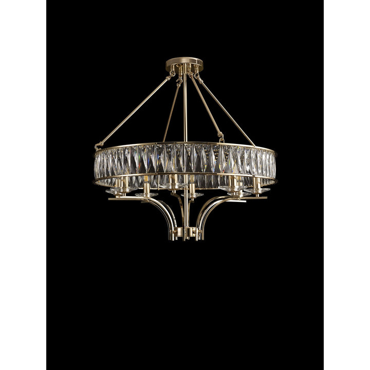 Diyas IL31826 Vivienne Pendant/Semi Ceiling 8 Light E14 French Gold/Crystal