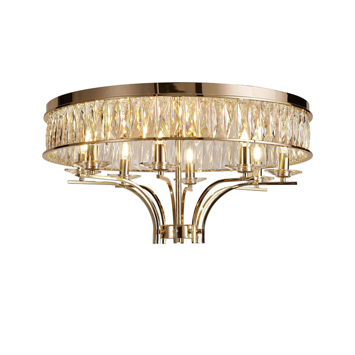 Diyas IL31834 Vivienne Ceiling 8 Light E14 French Gold/Crystal