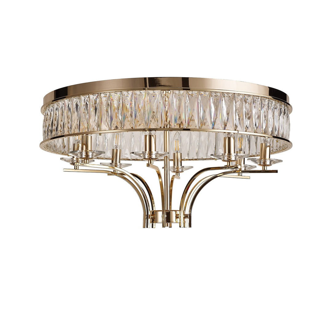 Diyas IL31834 Vivienne Ceiling 8 Light E14 French Gold/Crystal