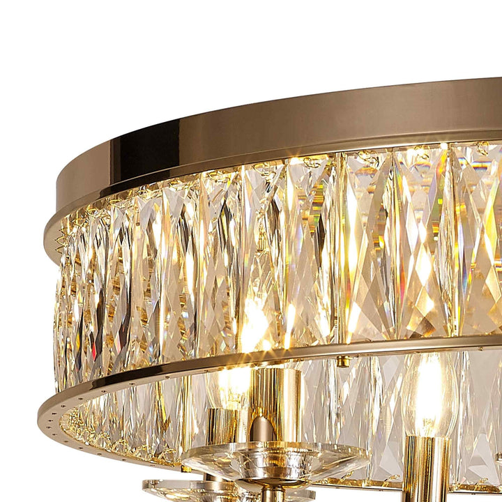 Diyas IL31834 Vivienne Ceiling 8 Light E14 French Gold/Crystal