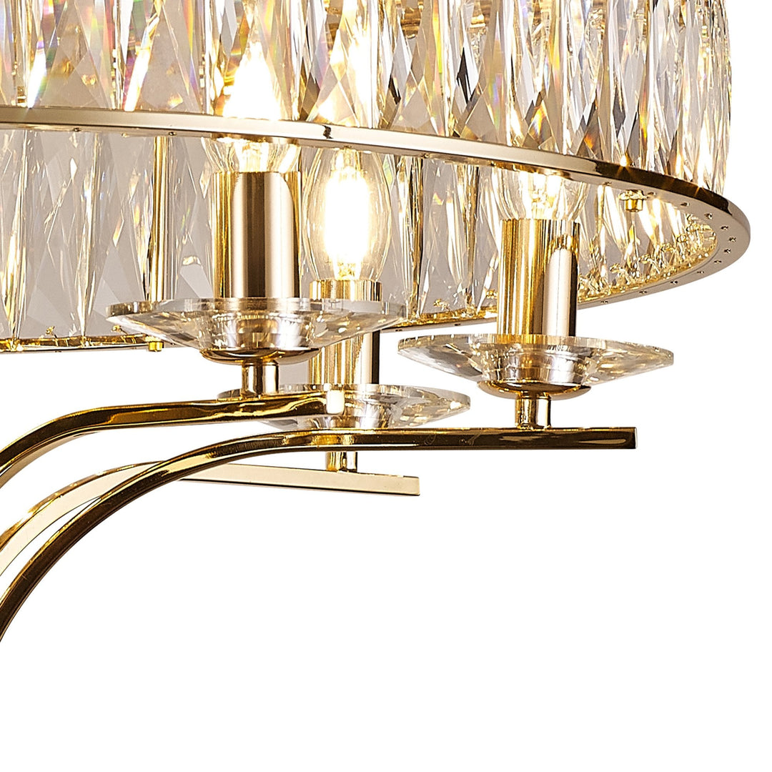 Diyas IL31834 Vivienne Ceiling 8 Light E14 French Gold/Crystal