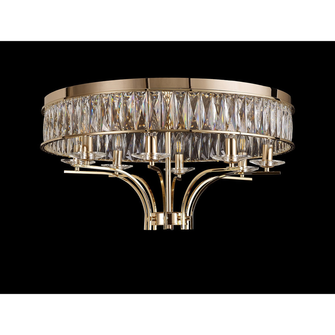 Diyas IL31834 Vivienne Ceiling 8 Light E14 French Gold/Crystal