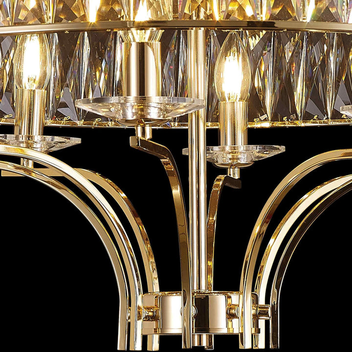 Diyas IL31834 Vivienne Ceiling 8 Light E14 French Gold/Crystal