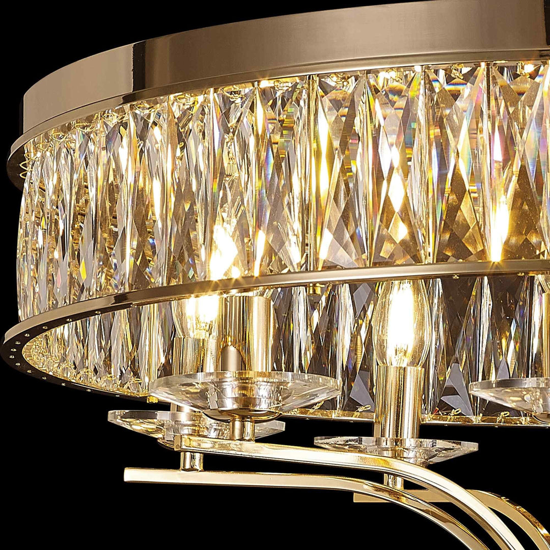 Diyas IL31834 Vivienne Ceiling 8 Light E14 French Gold/Crystal