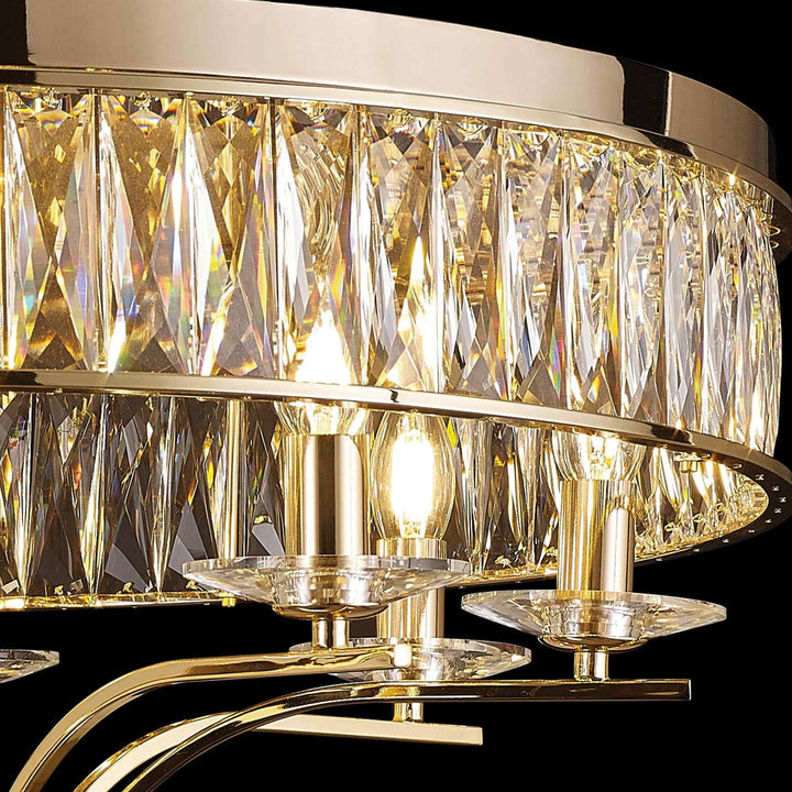 Diyas IL31834 Vivienne Ceiling 8 Light E14 French Gold/Crystal