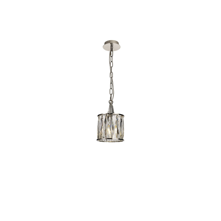 Diyas IL31817 Vivienne Pendant 1 Light E14 Polished Nickel/Crystal