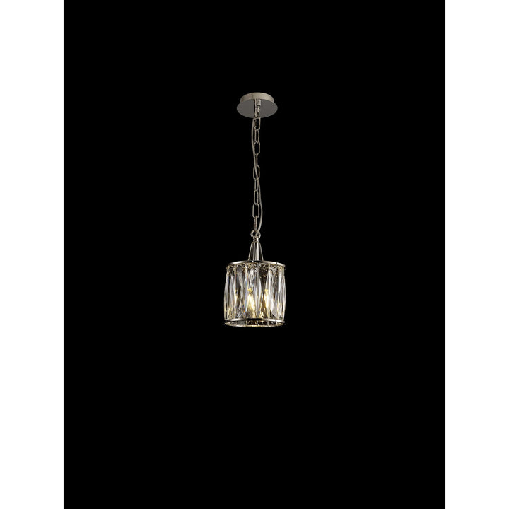 Diyas IL31817 Vivienne Pendant 1 Light E14 Polished Nickel/Crystal