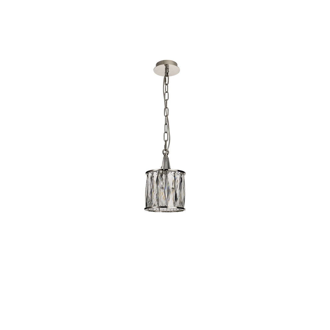 Diyas IL31817 Vivienne Pendant 1 Light E14 Polished Nickel/Crystal