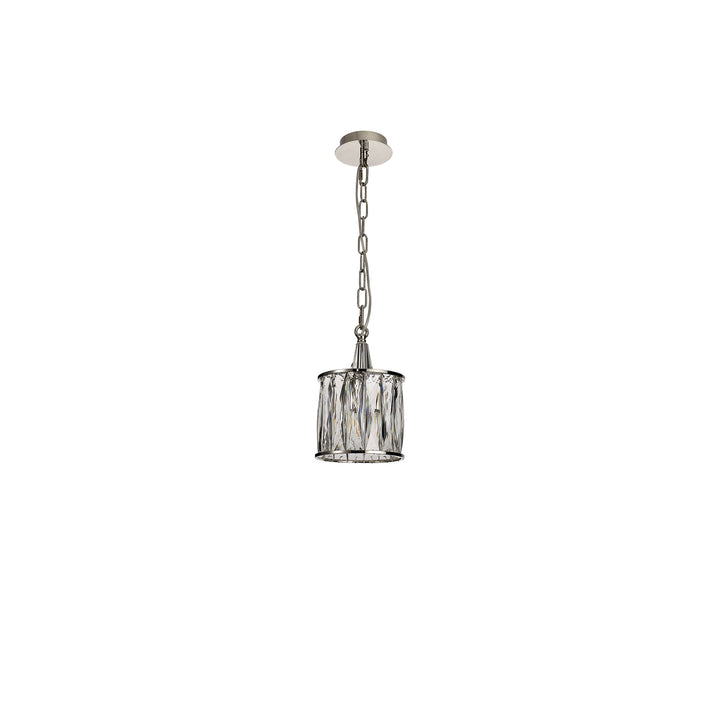 Diyas IL31817 Vivienne Pendant 1 Light E14 Polished Nickel/Crystal