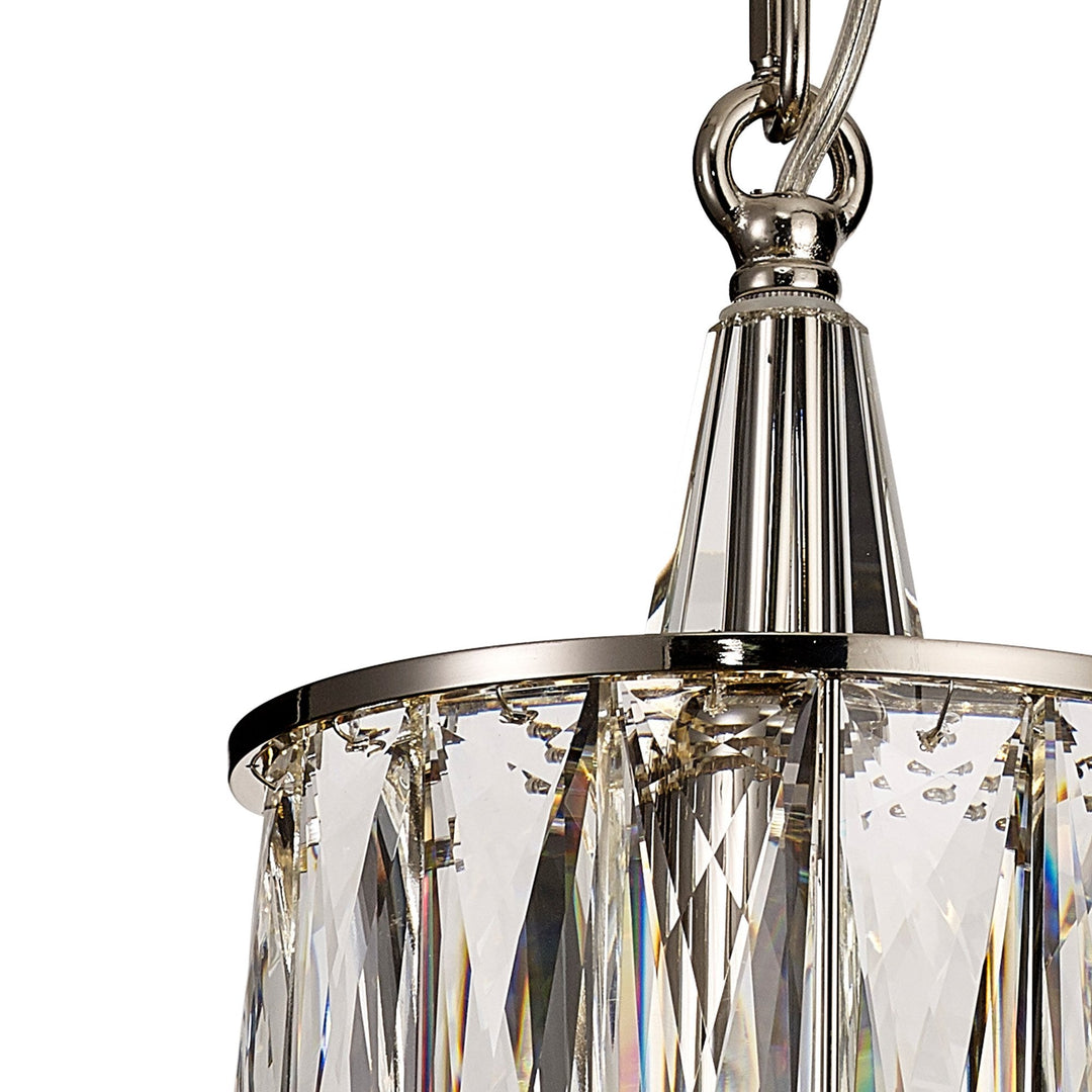 Diyas IL31817 Vivienne Pendant 1 Light E14 Polished Nickel/Crystal