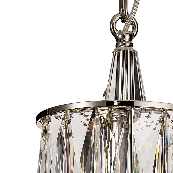 Diyas IL31817 Vivienne Pendant 1 Light E14 Polished Nickel/Crystal