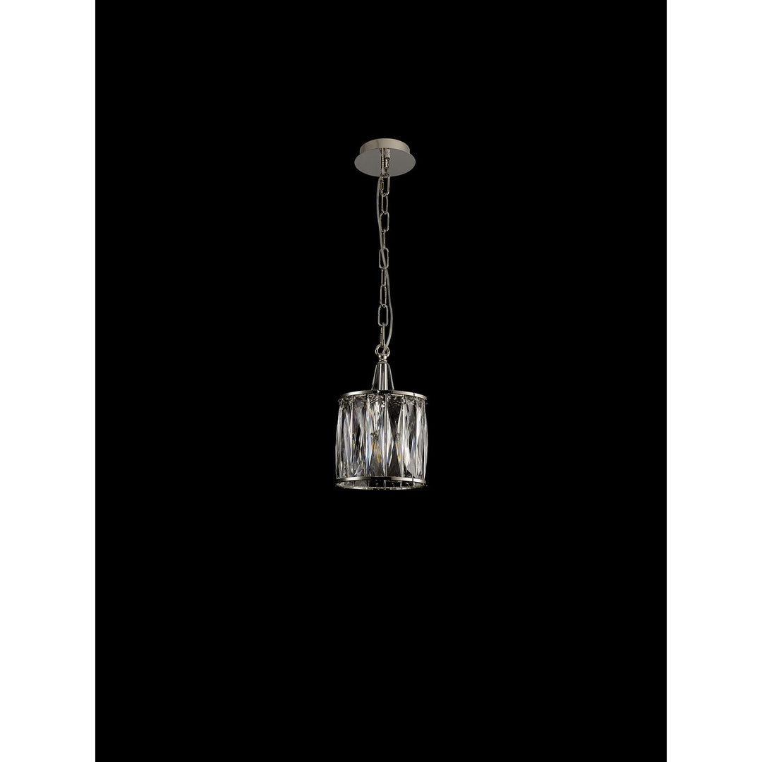 Diyas IL31817 Vivienne Pendant 1 Light E14 Polished Nickel/Crystal