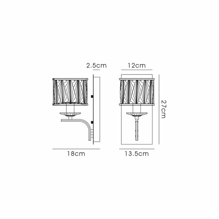 Diyas IL31821 Vivienne Wall Lamp 1 Light E14 Polished Nickel/Crystal