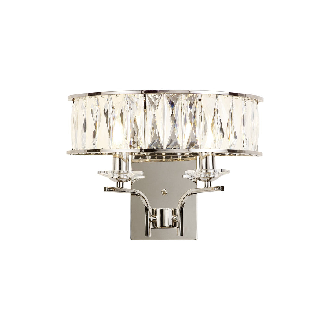 Diyas IL31822 Vivienne Wall Lamp 2 Light E14 Polished Nickel/Crystal (S)