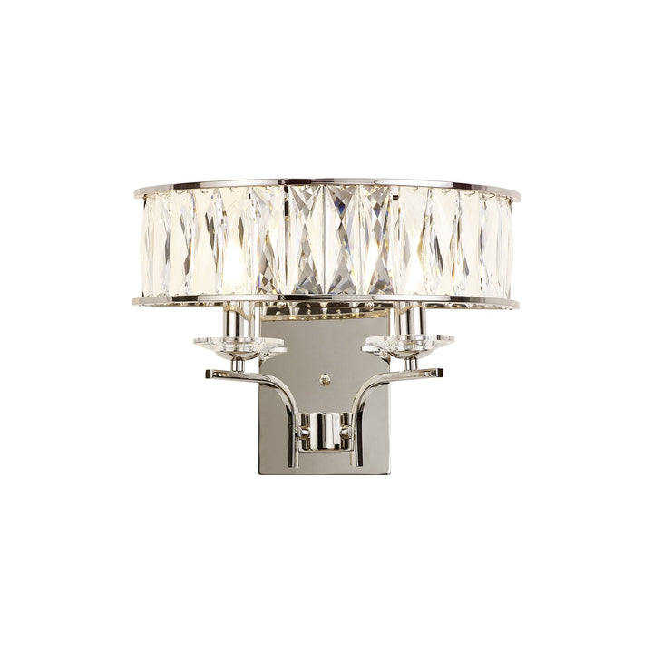 Diyas IL31822 Vivienne Wall Lamp 2 Light E14 Polished Nickel/Crystal (S)