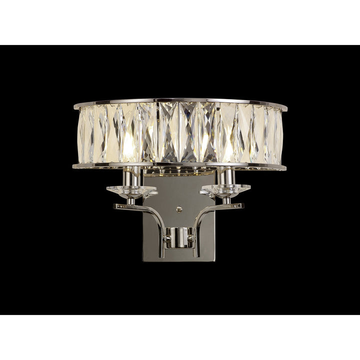 Diyas IL31822 Vivienne Wall Lamp 2 Light E14 Polished Nickel/Crystal (S)