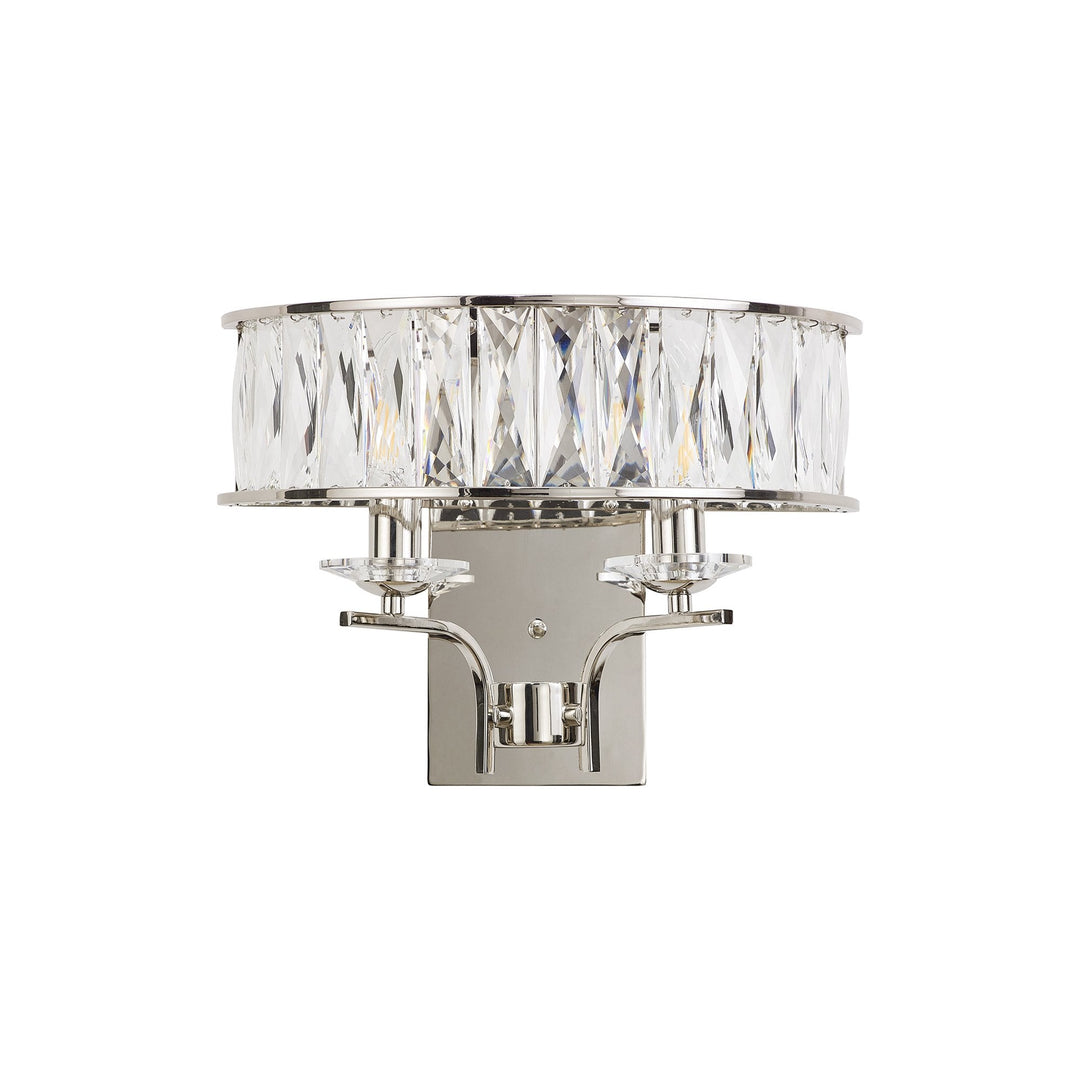 Diyas IL31822 Vivienne Wall Lamp 2 Light E14 Polished Nickel/Crystal (S)