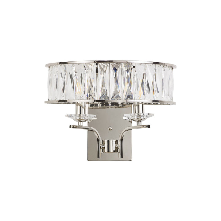 Diyas IL31822 Vivienne Wall Lamp 2 Light E14 Polished Nickel/Crystal (S)