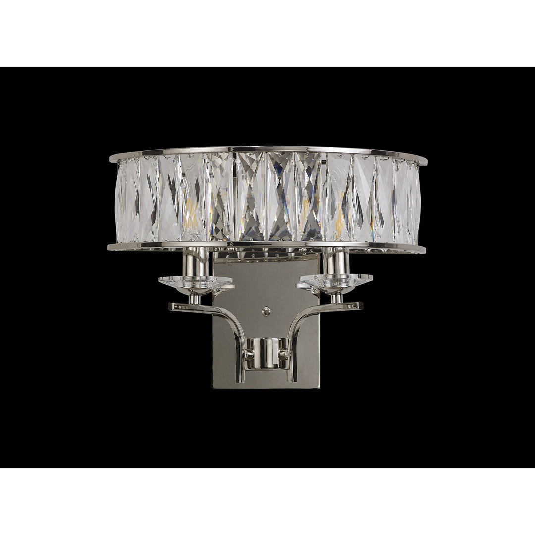 Diyas IL31822 Vivienne Wall Lamp 2 Light E14 Polished Nickel/Crystal (S)