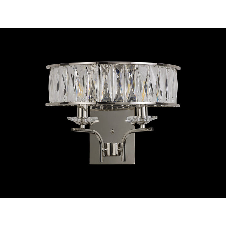 Diyas IL31822 Vivienne Wall Lamp 2 Light E14 Polished Nickel/Crystal (S)