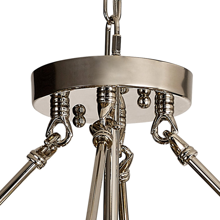 Diyas IL31818 Vivienne Pendant/Semi Ceiling 4 Light E14 Polished Nickel/Crystal