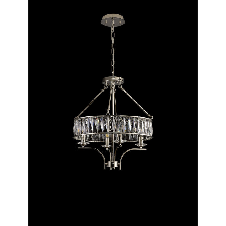 Diyas IL31818 Vivienne Pendant/Semi Ceiling 4 Light E14 Polished Nickel/Crystal