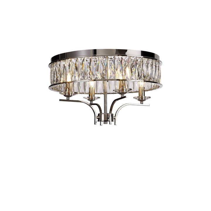 Diyas IL31829 Vivienne Ceiling 4 Light E14 Polished Nickel/Crystal