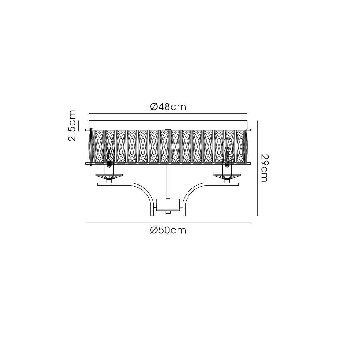 Diyas IL31829 Vivienne Ceiling 4 Light E14 Polished Nickel/Crystal