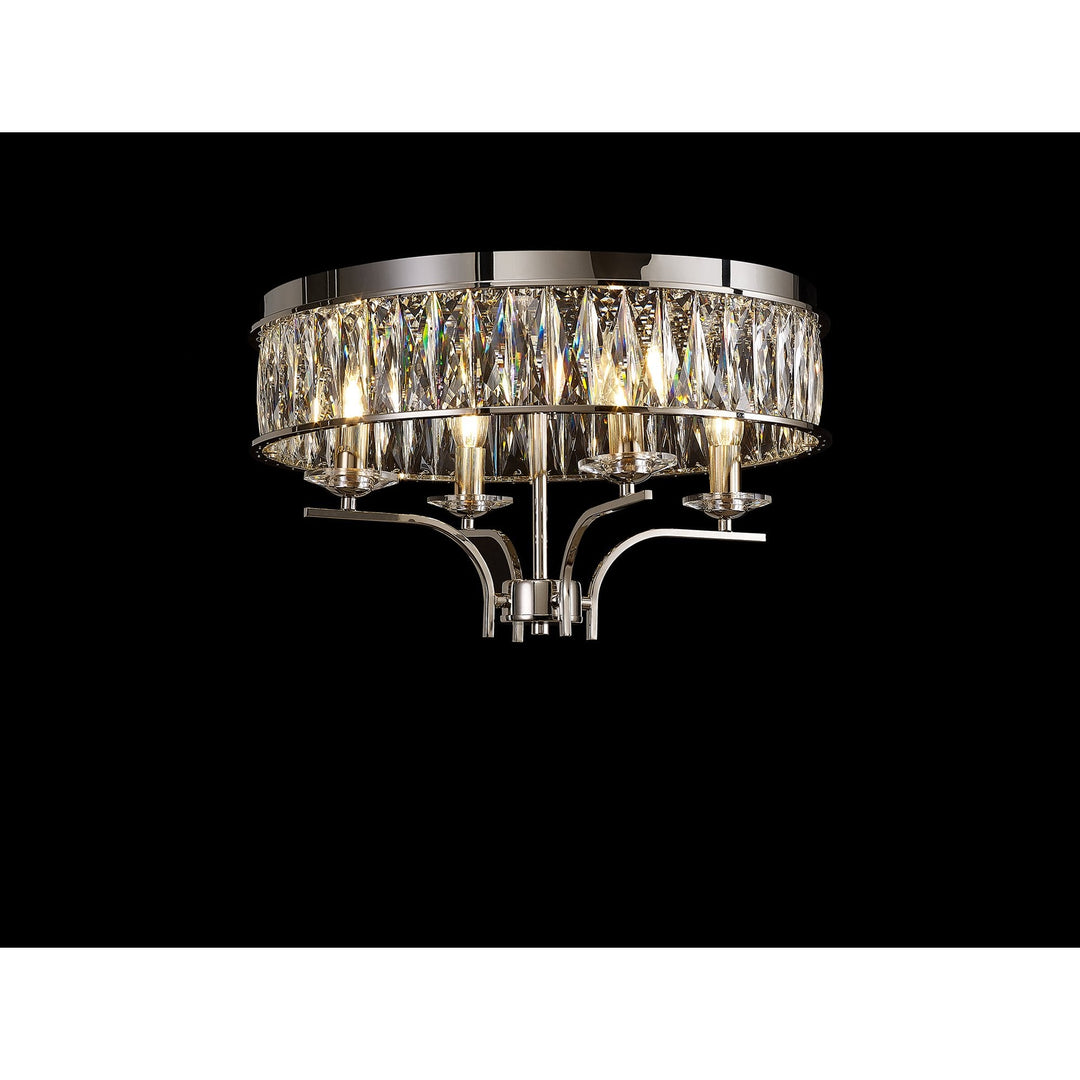 Diyas IL31829 Vivienne Ceiling 4 Light E14 Polished Nickel/Crystal