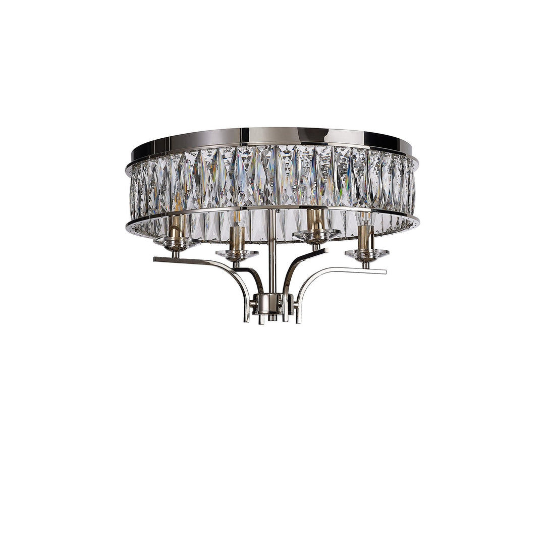 Diyas IL31829 Vivienne Ceiling 4 Light E14 Polished Nickel/Crystal