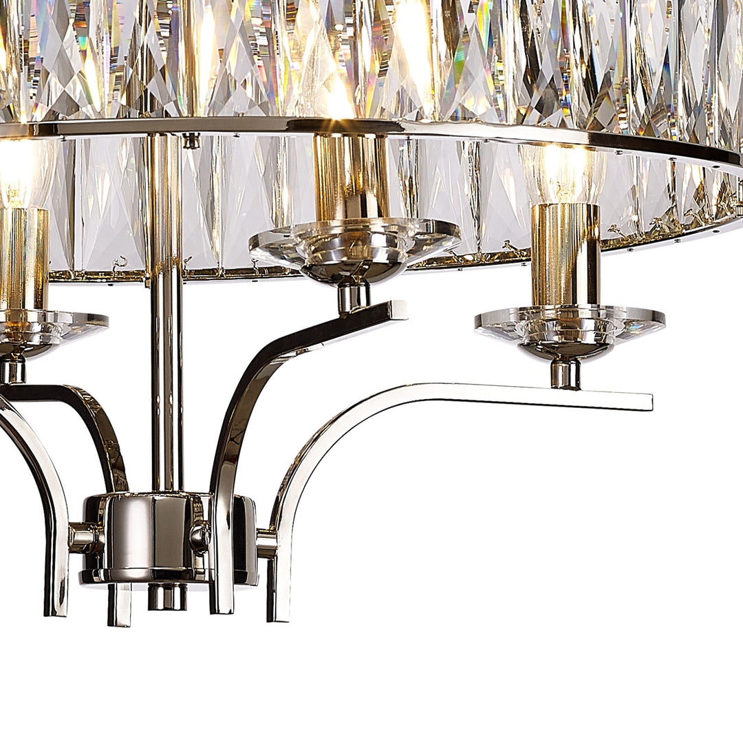 Diyas IL31829 Vivienne Ceiling 4 Light E14 Polished Nickel/Crystal